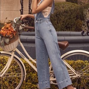 FreePeople A-line overalls light wash